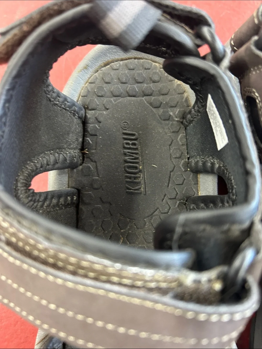 Khombu Men’s Brown Outdoor Velcro Strap Sandals